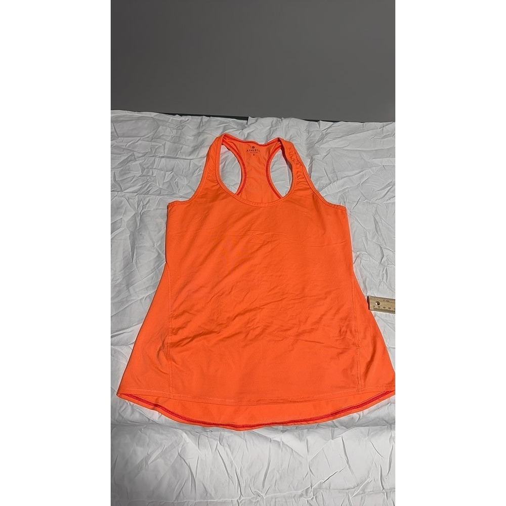 Athleta Orange Racerback Athletic Tank Top Women Small Fitted Workout Gym